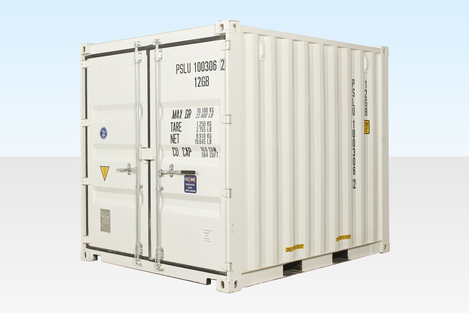 10ft x 8ft Shipping Container (One Trip) White (RAL 9003) 10ft x 8ft Shipping Container (One Trip) White (RAL 9003) - Image 1