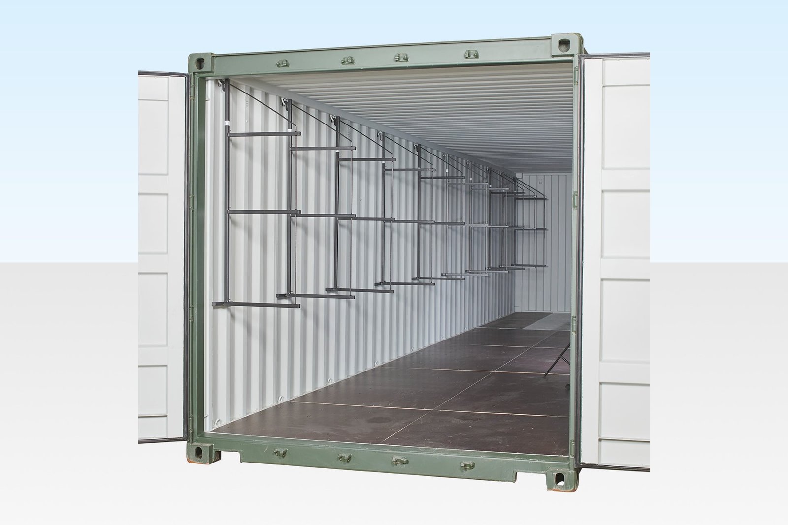Container Shelving (Fastfit Brackets) 40ft Container Single Side Container Shelving (Fastfit Brackets) 40ft Container Single Side - Image 1
