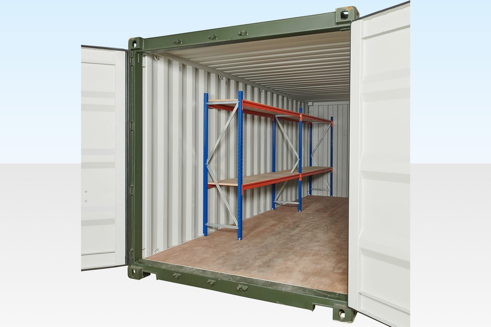 Container Racking – Adjustable, Heavy Duty Two Tier (2 Bays) Container Racking – Adjustable, Heavy Duty Two Tier (2 Bays) - Image 1