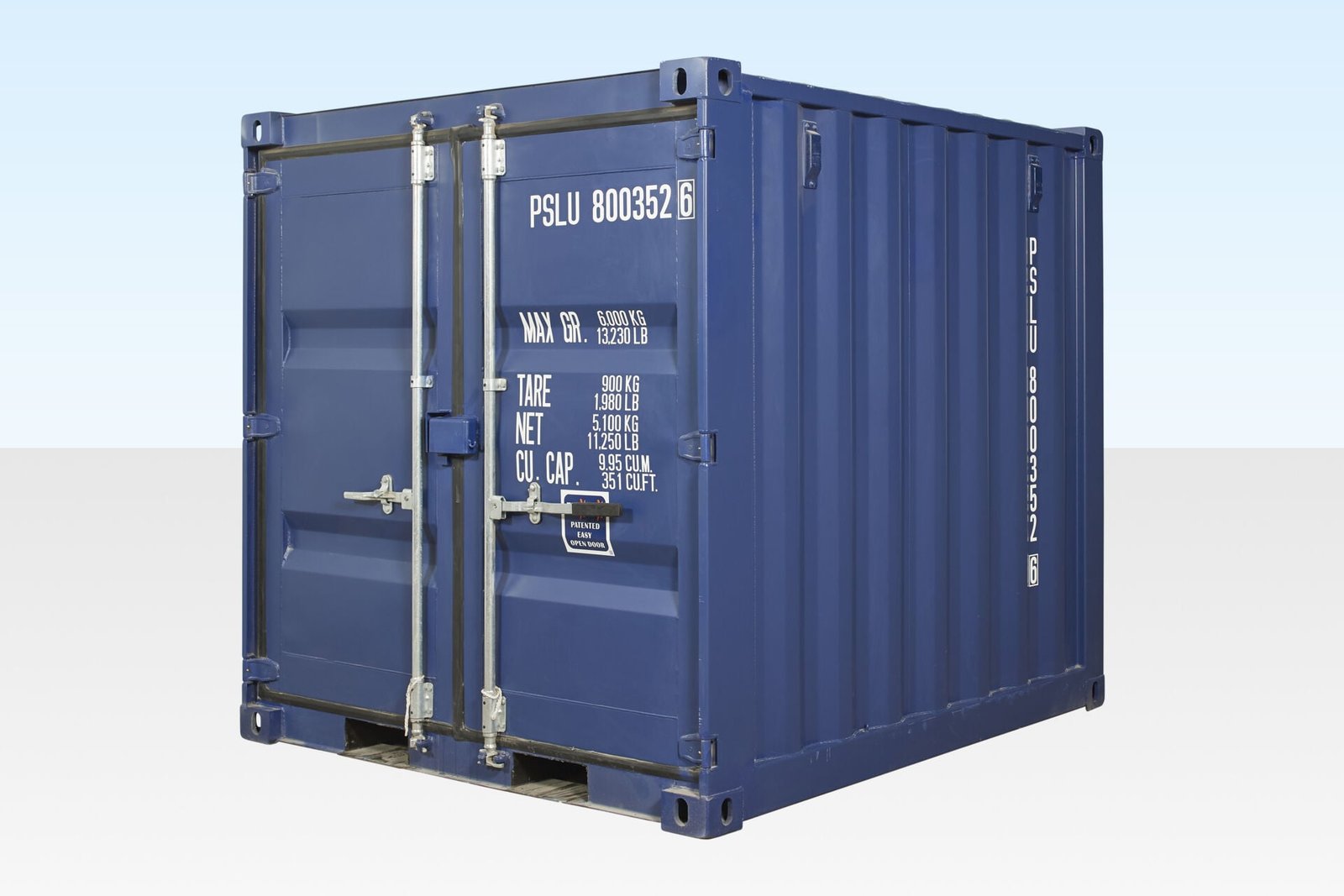 8ft Shipping Container (One Trip) Blue (RAL 5013) 8ft Shipping Container (One Trip) Blue (RAL 5013) - Image 1