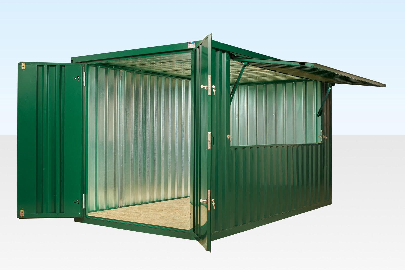 3m XL Flat Pack Kiosk (RAL6005) – Green 4m XL Flat Pack Kiosk (RAL6005) – Green - Image 1
