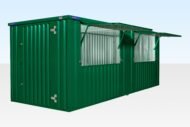 6m x 2m End Linked Flat Packed Kiosk Bundle (RAL6005) - Image 2