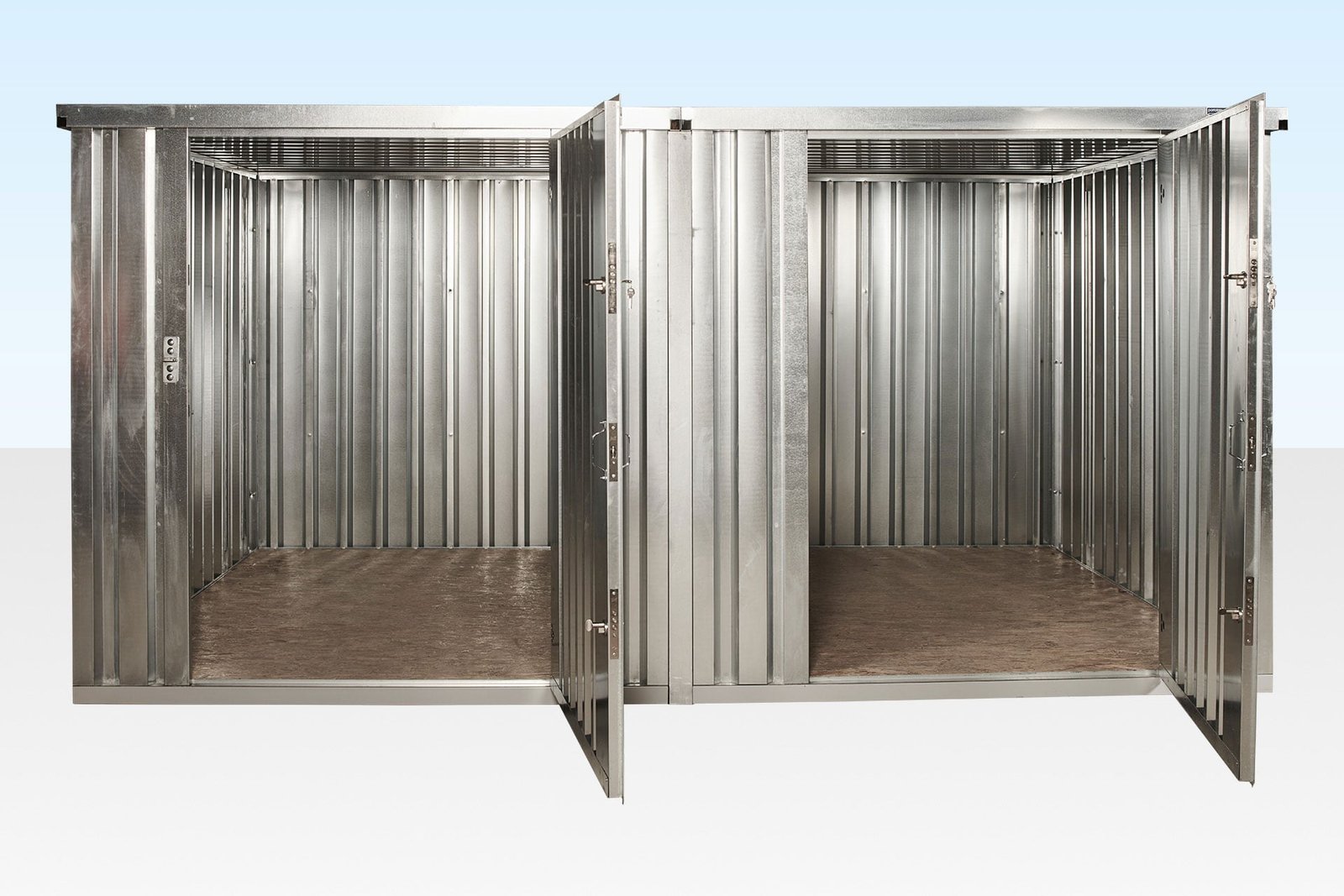 3m x 4.2m Side Linked Flat Pack Container Bundle (Galv) 3m x 4.2m Side Linked Flat Pack Container Bundle (Galv) - Image 1