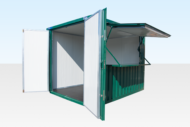 Insulated 4m XL Flat Pack Kiosk (RAL6005) – Green