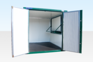 Insulated 4m XL Flat Pack Kiosk (RAL6005) – Green - Image 2
