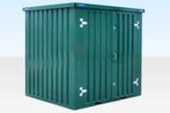 2m Flat Pack Storage Container – Powder Coated Green