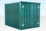 3m Flat Pack Storage Container – Powder Coated Green