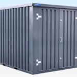 3m Flat Pack Storage Container – Powder Coated Grey