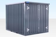 3m Flat Pack Storage Container – Powder Coated Grey