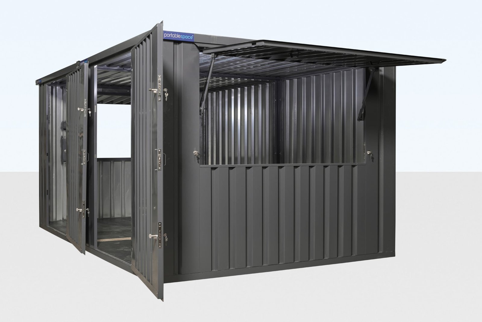 3m x 4.2m Side Linked Flat Packed Kiosk Bundle (RAL7015) 3m x 4.2m Side Linked Flat Packed Kiosk Bundle (RAL7015) - Image 1