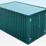 4m Flat Pack Storage Container – Powder Coated Green
