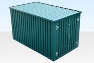 4m Flat Pack Storage Container – Powder Coated Green