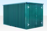 4m Flat Pack Storage Container – Powder Coated Green - Image 2
