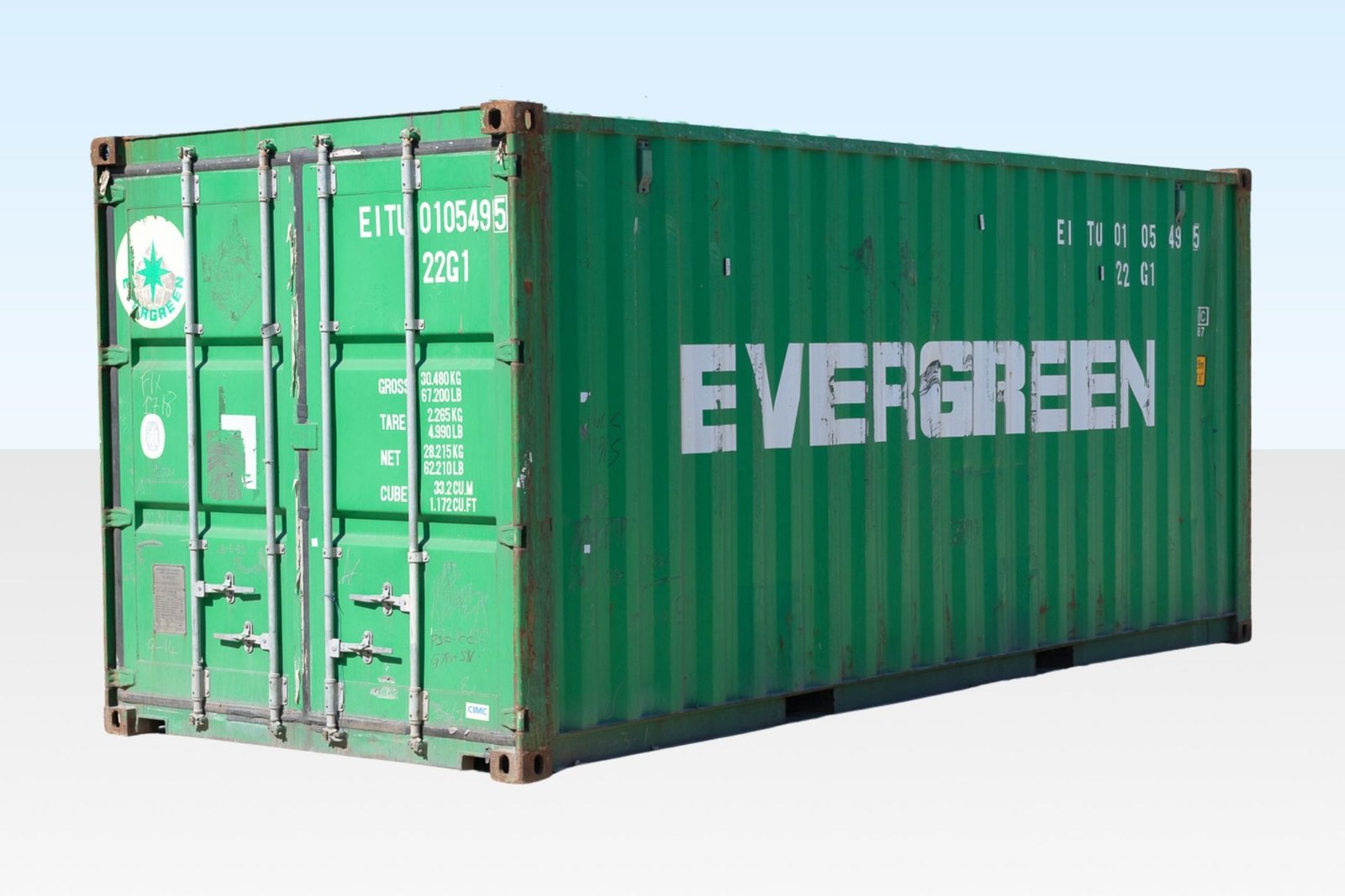 20ft Used Evergreen Shipping Container – High-Grade 20ft Used Evergreen Shipping Container – High-Grade - Image 1