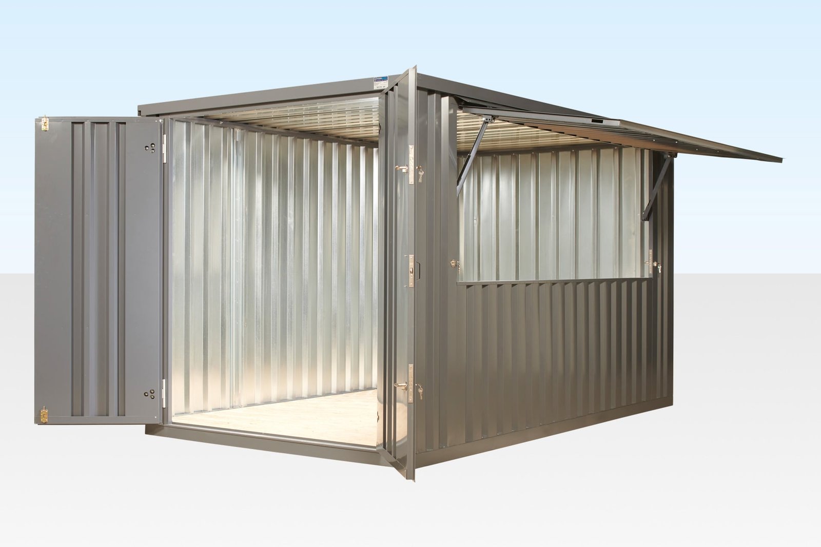3m XL Flat Pack Kiosk (RAL7015) – Grey 4m XL Flat Pack Kiosk (RAL7015) – Grey - Image 1